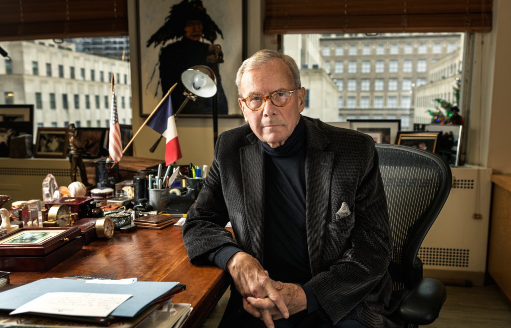 Tom Brokaw at desk