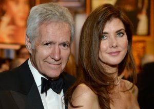 Alex and Jean Trebek posing at an event