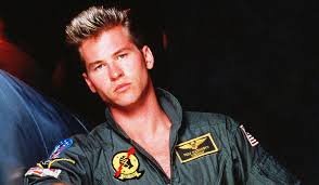 Val Kilmer posing as his 'Top Gun' character Iceman