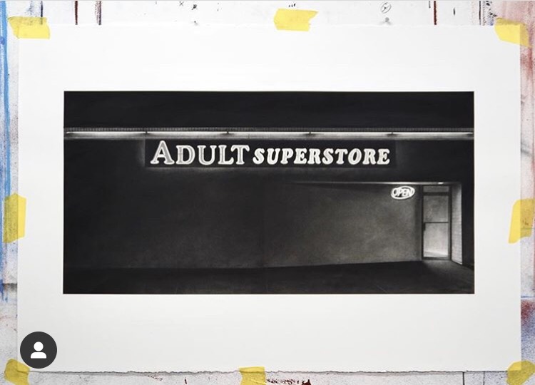 Eric Nash art reading "adult superstore" 