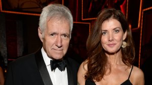 Alex and Jean Trebek posing at an event