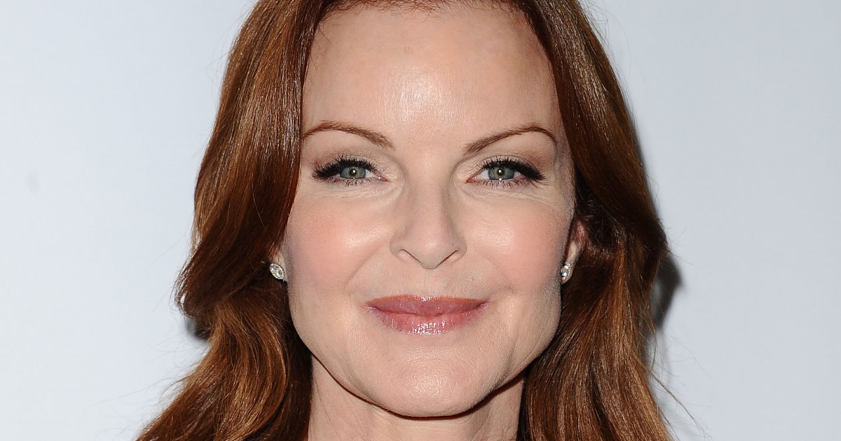Marcia Cross pampers herself with fake eyelash application at the