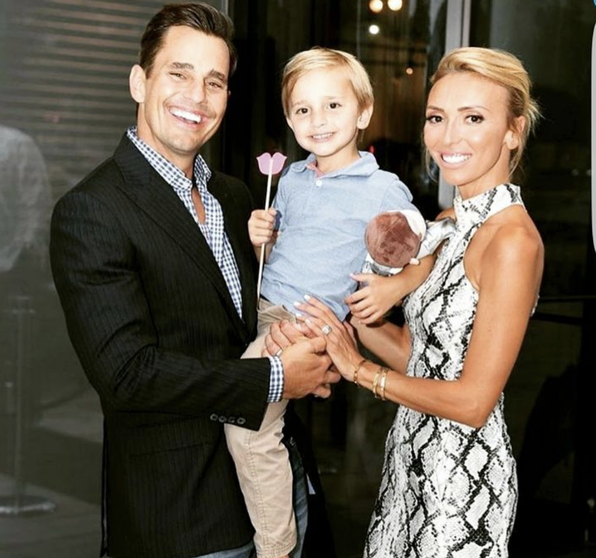 Giuliana Rancic poses with her husband, Bill, and their son, Duke. 