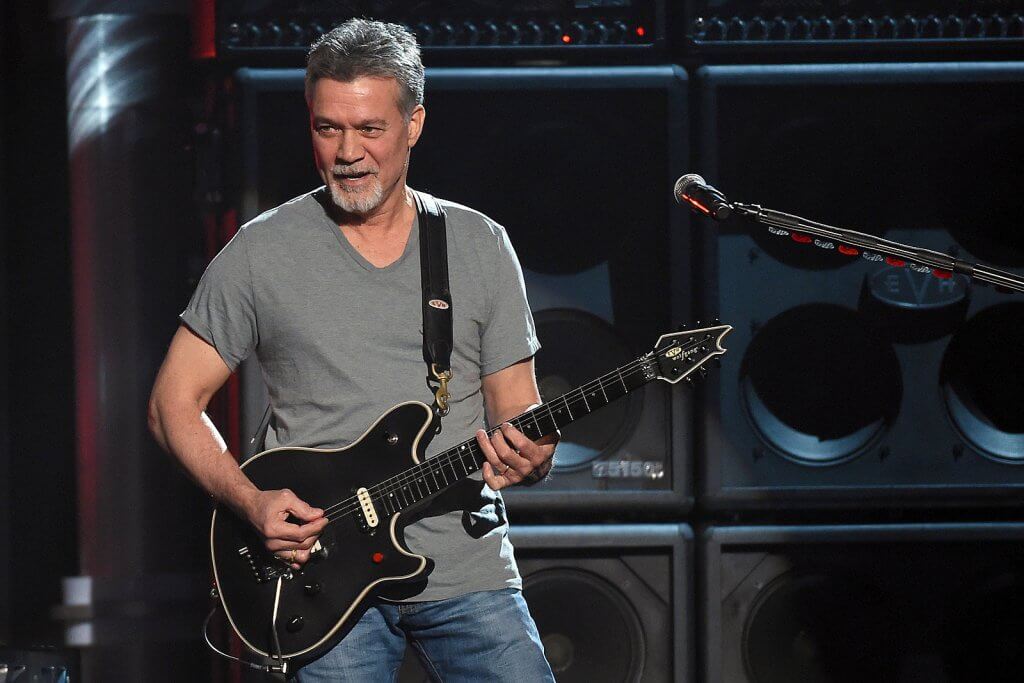 Eddie Van Halen playing the guitar