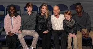Scott Hamilton with his wife and four sons
