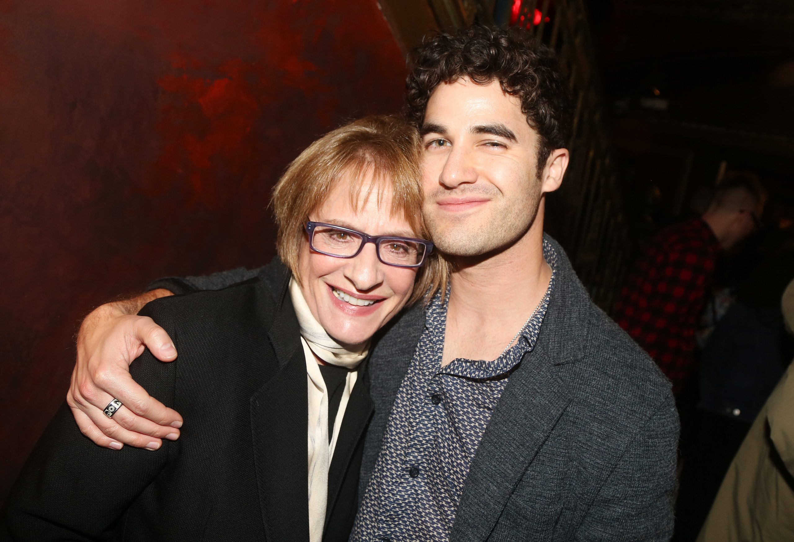 Patti LuPone with Darren Criss in New York City. (Photo by Bruce Glikas/WireImage)