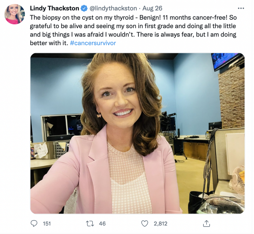 Lindy Thackston Feels Confident After Biopsy