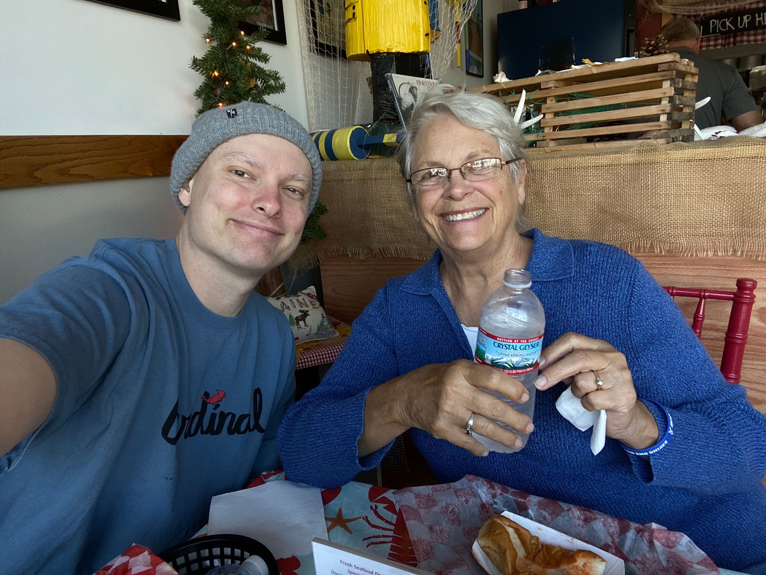 Steven Crocker and his Grammy enjoying lobster rolls.