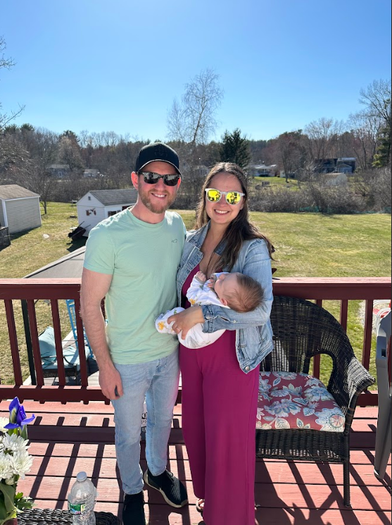 CJay DiPrima with his wife and new baby.