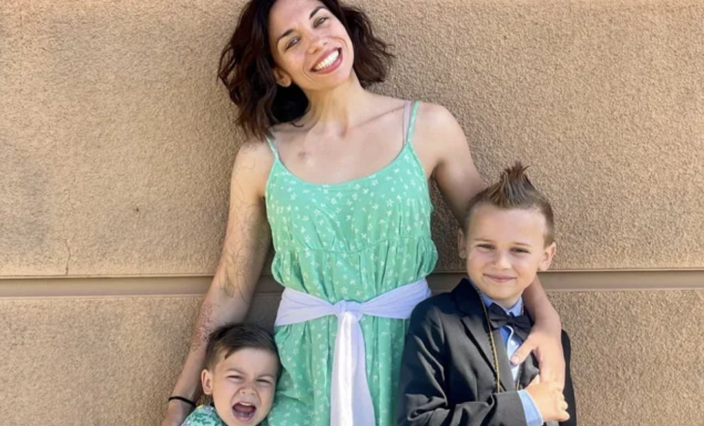 Ashley Vasallo and her sons